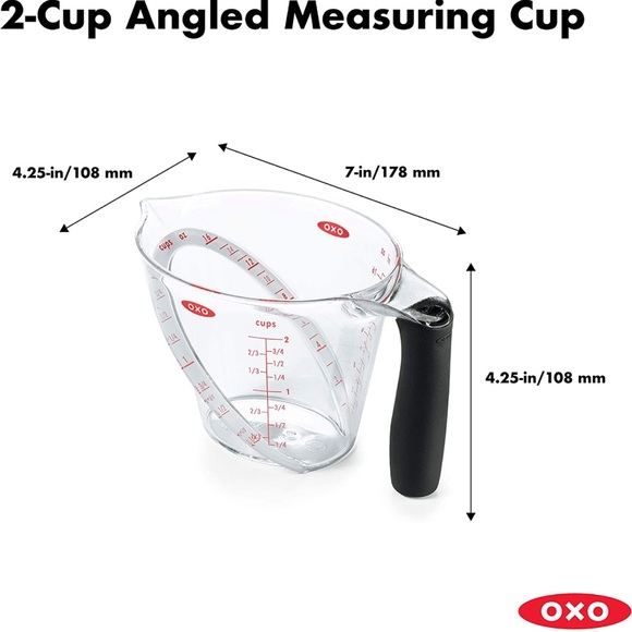 OXO Good Grips 2-Cup Angled Measuring Cup - Picture 4 of 6